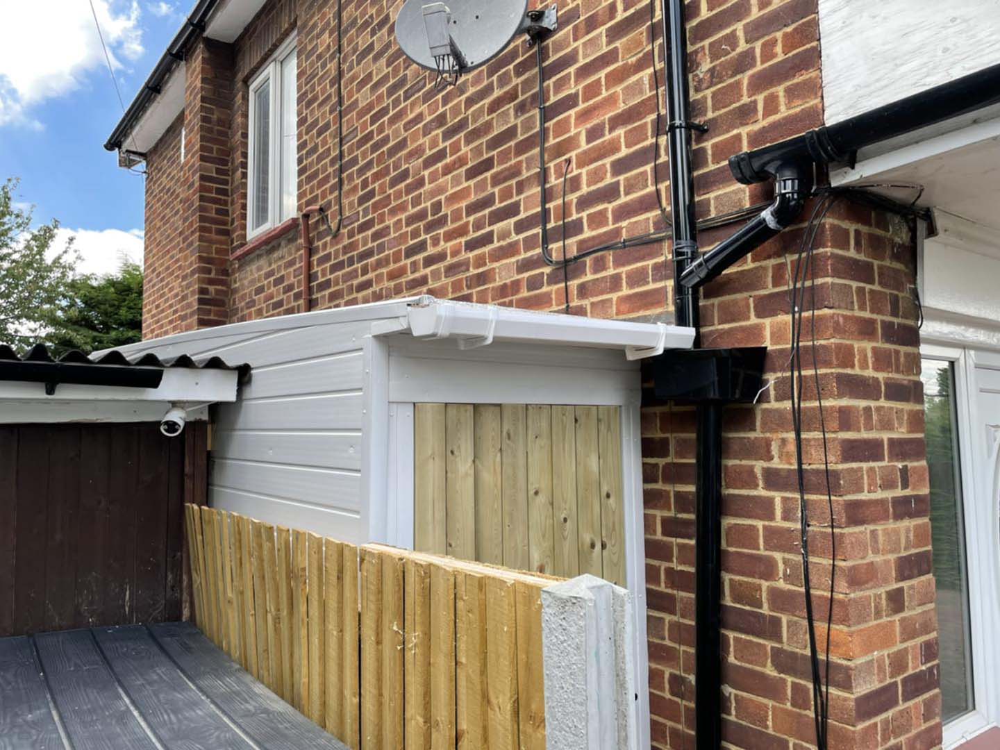 PVC extension at the side of a house